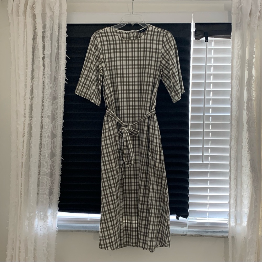 Zara Plaid Midi Dress